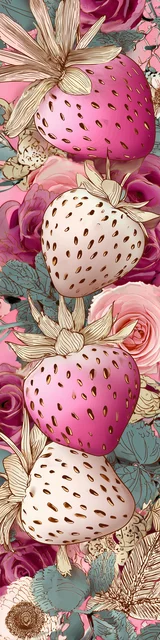 Free strawberry bookmark featuring light color strawberries